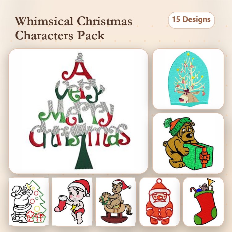 Santa Claus & Snowman Embroidery Bundle – Festive Holiday Designs (15 Designs)