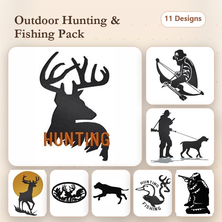 Deer & Dog Embroidery Bundle – Hunting & Outdoor Themes (11 Designs)