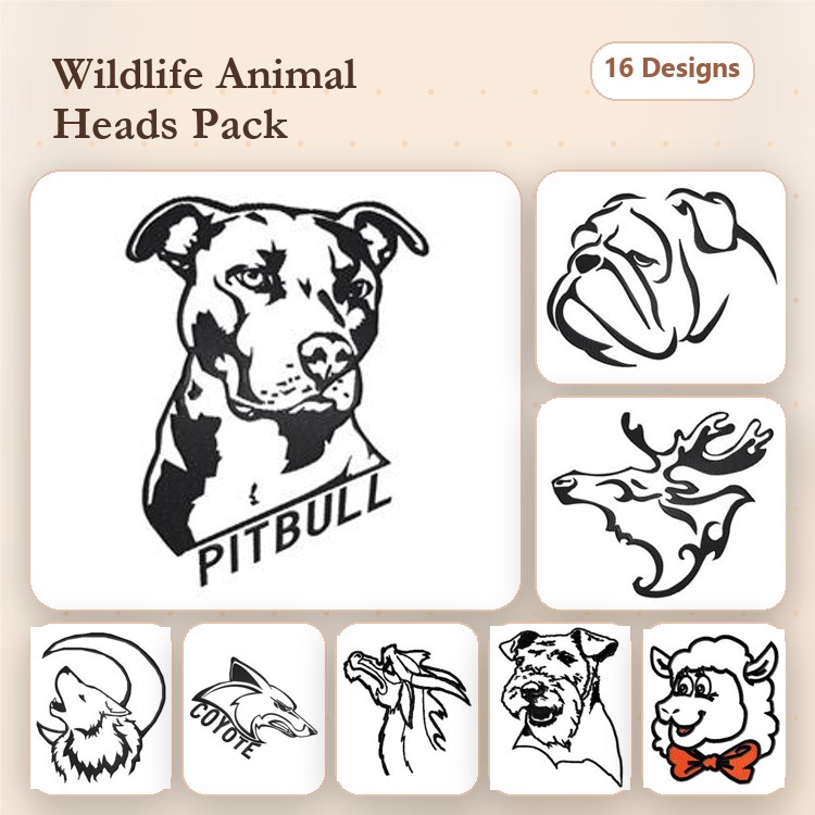 Chihuahua, Pig & Horse Embroidery Bundle – Animal Rescue Designs (16 Designs)
