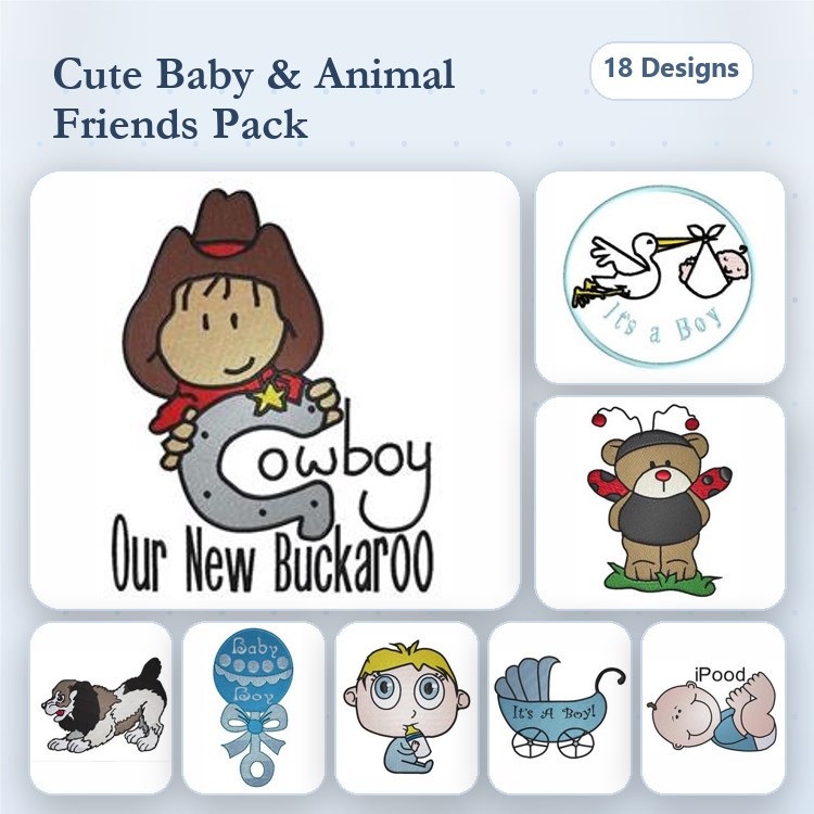 Dolphin & Duckling Embroidery Bundle – Cute Animal Designs (18 Designs)