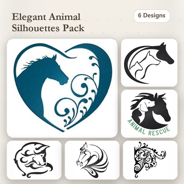 Horse Embroidery Bundle – Elegant and Artistic Designs (6 Designs)