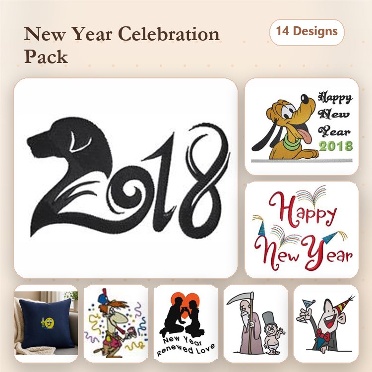 New Year Embroidery Bundle – Celebrations & Festivities (7 Designs)
