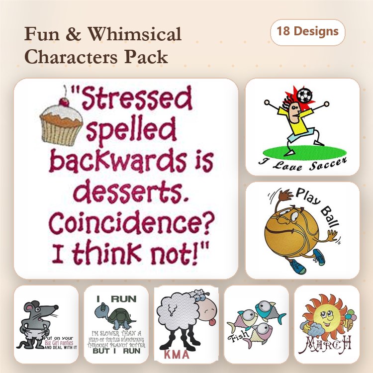 Dachshund & Sports Embroidery Bundle – Fun Themes (20 Designs)