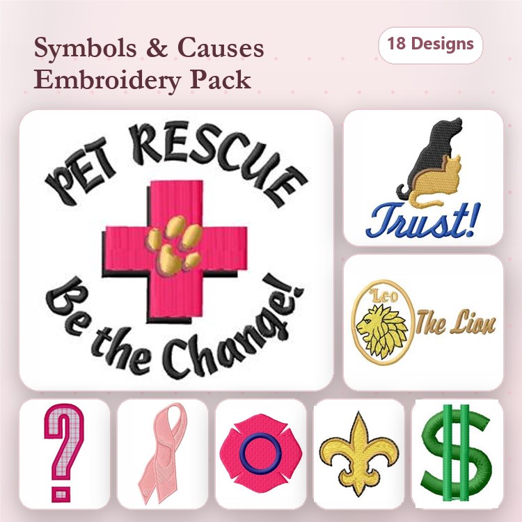 Medical & Symbol Embroidery Bundle – Crosses, Fleur-de-lis & More (18 Designs)