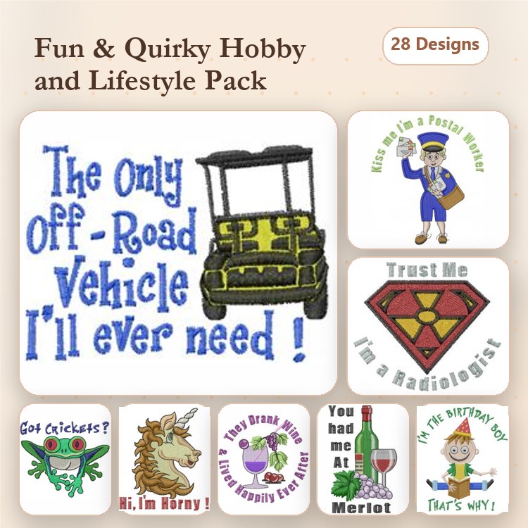 Off-Road Vehicle & Cowgirl Embroidery Bundle – Fun Birthday Designs (28 Designs)