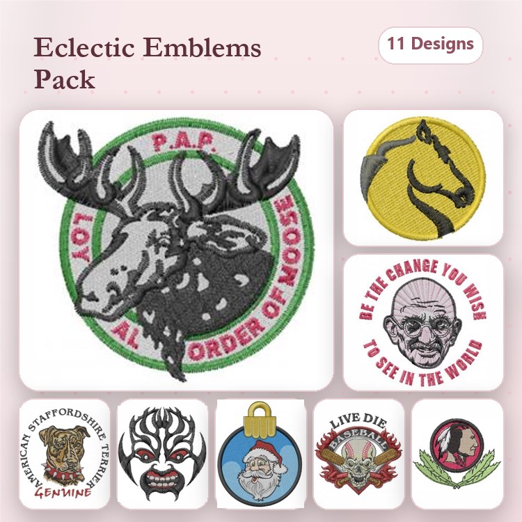 Spartan Helmet & Native American Chief Embroidery Bundle – Horse & Animal Patches (12 Designs)