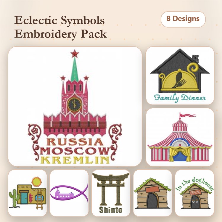Family Dinner & Circus Tent Embroidery Bundle – Various Designs (8 Designs)
