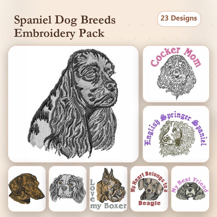 English Springer Spaniel Embroidery Bundle – Dog Lover Designs (24 Designs)