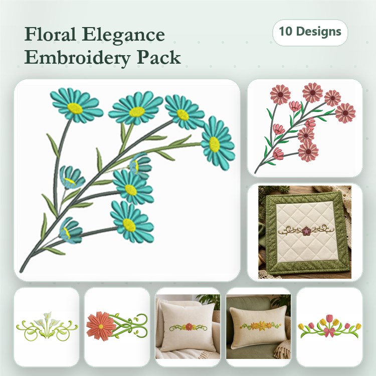 Floral Corner and Border Set