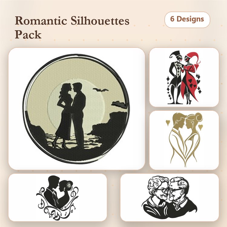 Couple & Pet Embroidery Bundle – Love & Companionship (6 Designs)