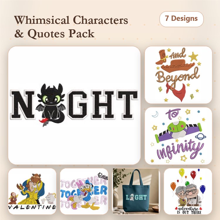 Cat & Light Valentine's Day Embroidery Designs Bundle – Cat with Night, Together, Balloons & More (7 Designs)