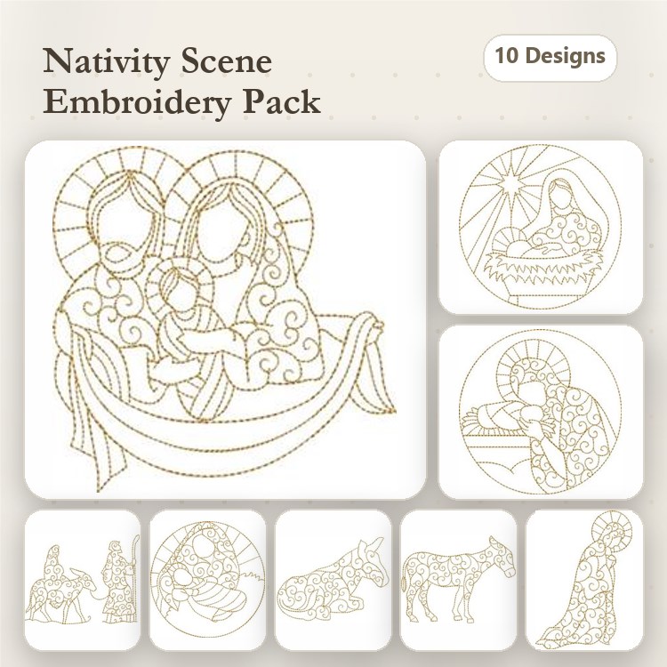 Gold Work Nativity