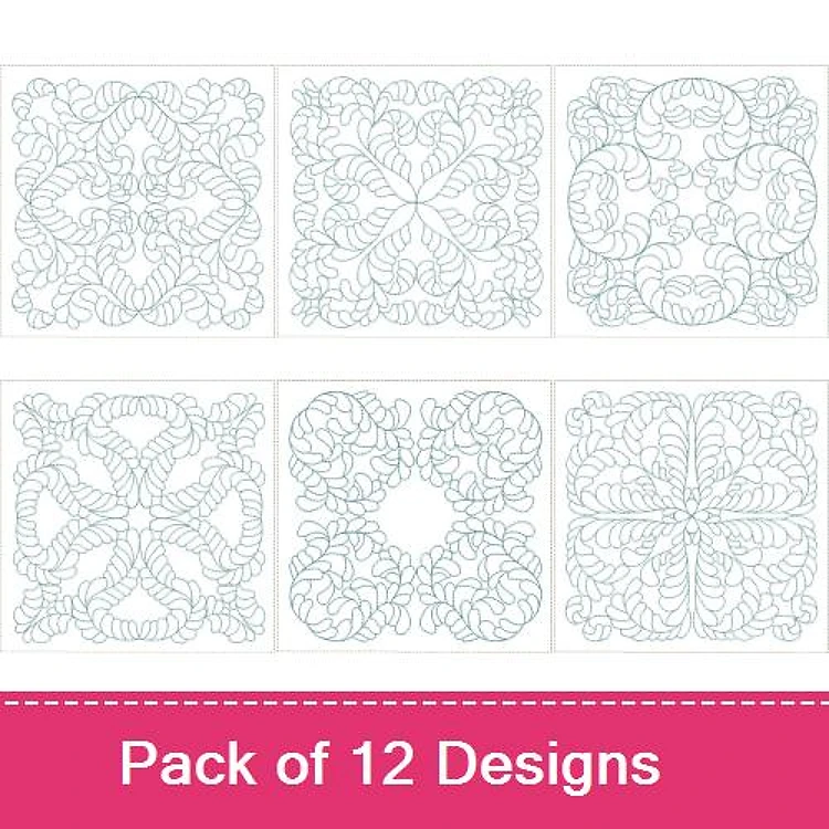 ITH Feather Quilt Blocks 5.9"
