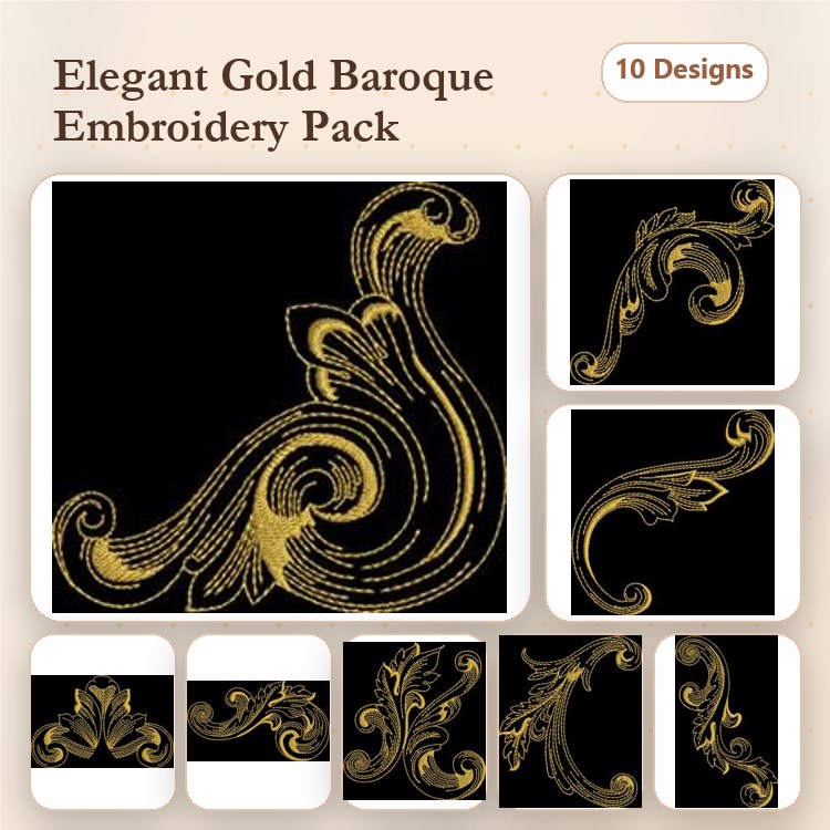 Metallic Baroque Swirls