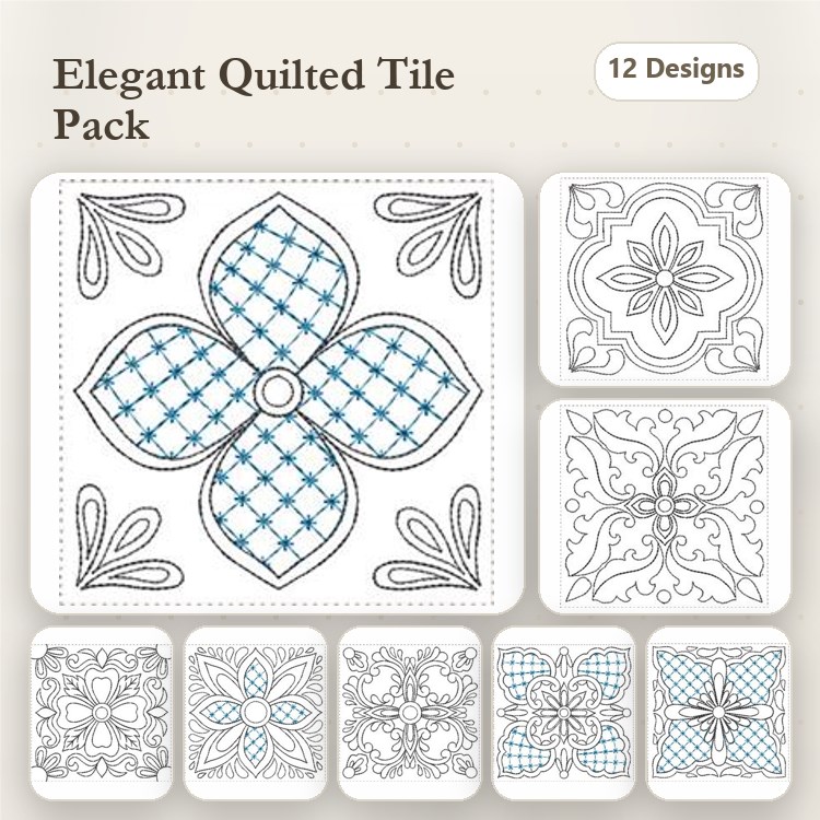 Painted Tiles Quilt Blocks