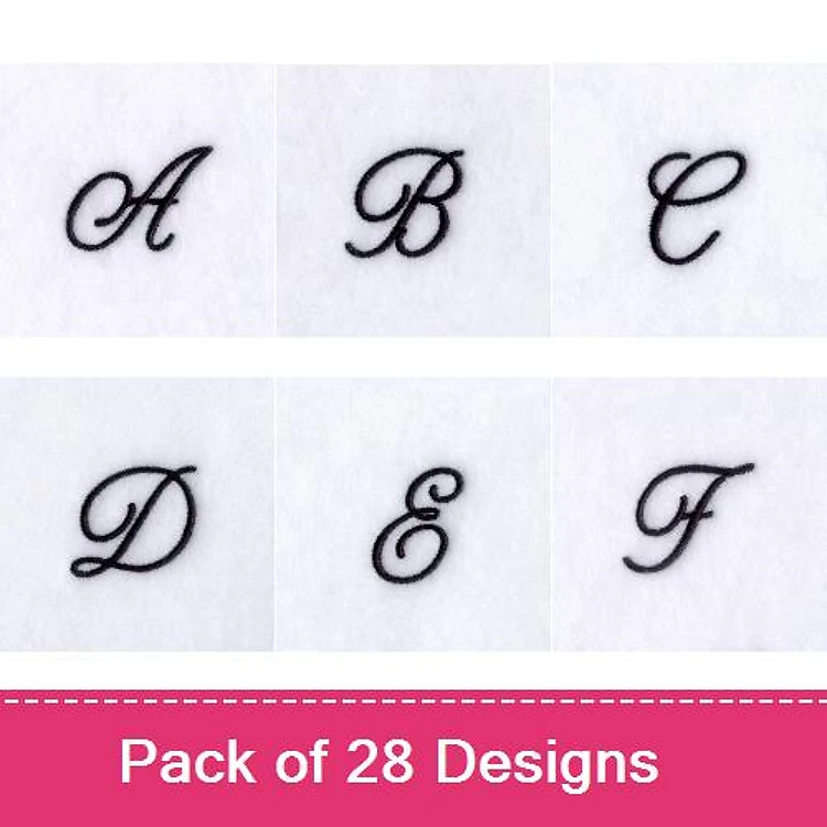 Curly Initial Letters Embroidery Designs Bundle – Curly Initial A, B, C, D, E, F & More (28 Designs)