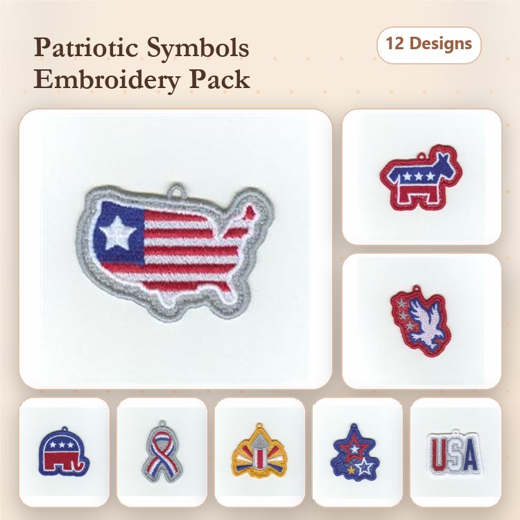 Lace Patriotic Charms