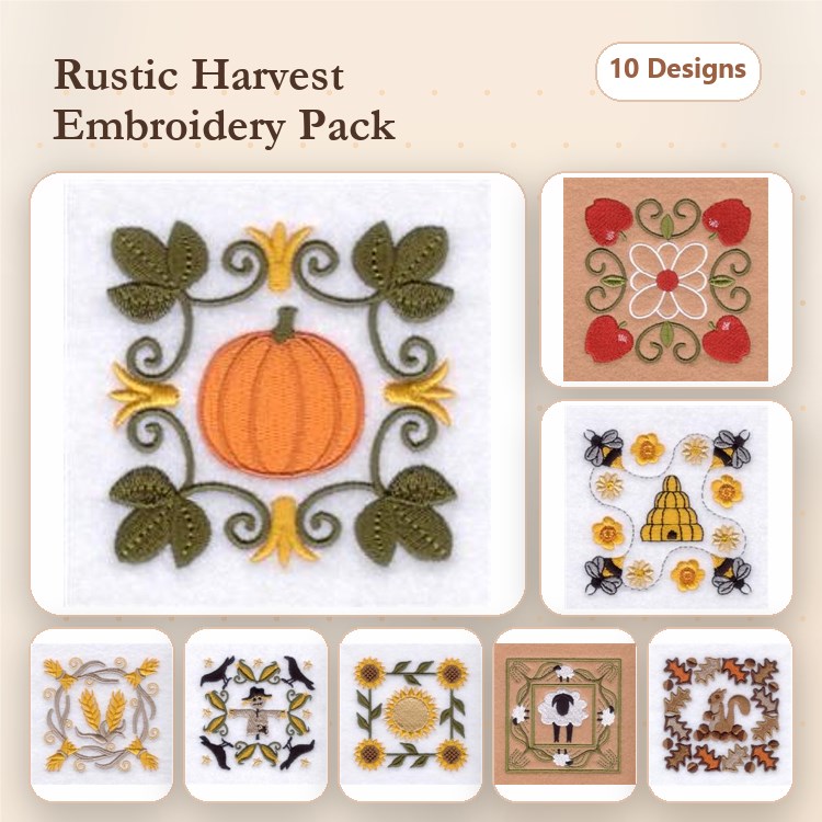 Fall Folk Art Squares