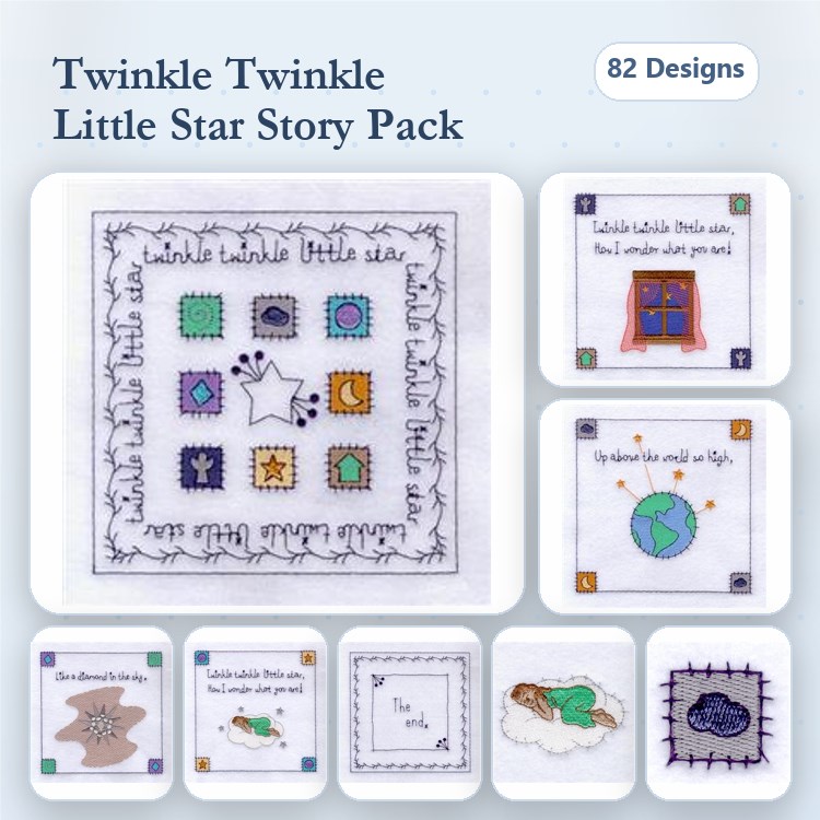 Star, Cow, Moon & Sun Embroidery Bundle – Fun Designs (82 Designs)