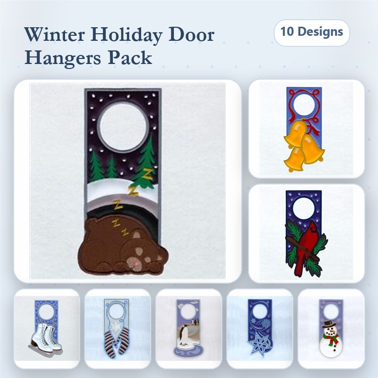 Winter Door Hangers Applique Design Pack