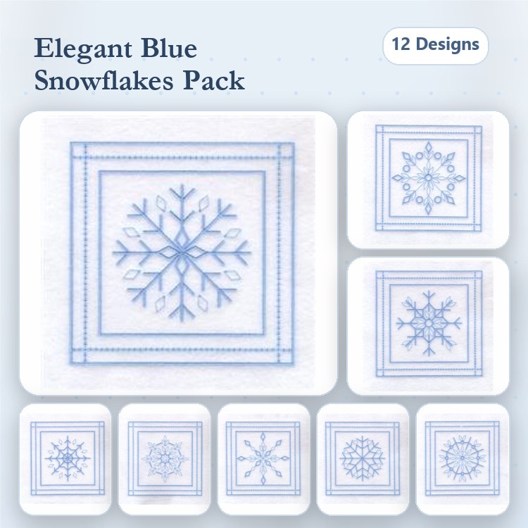 Snowflake Quilt Squares 5" Design Pack