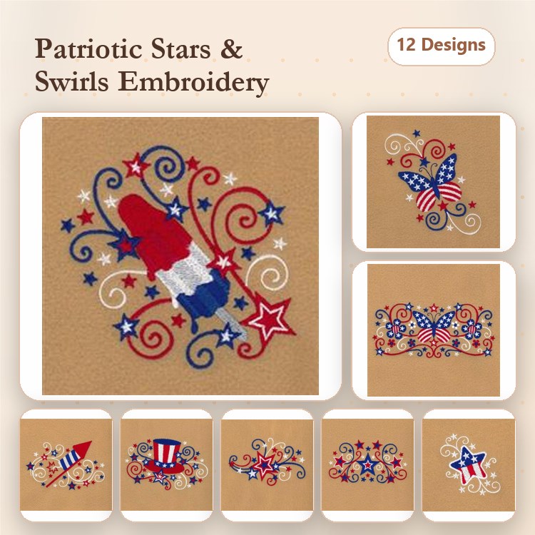 4th of July Swirls