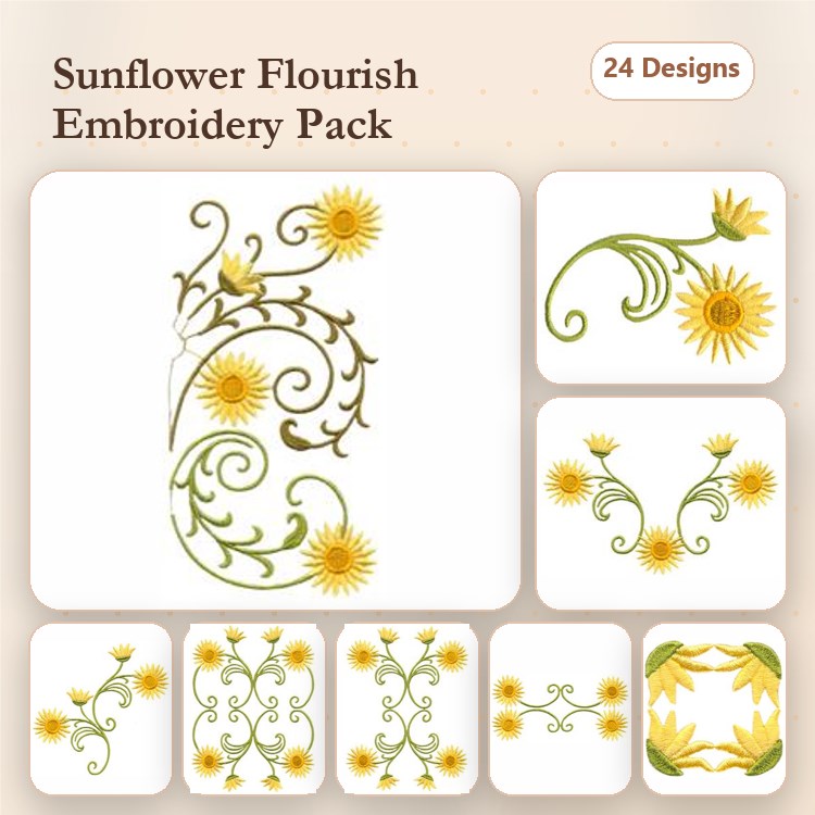 Strawflower Swirls Floral Set
