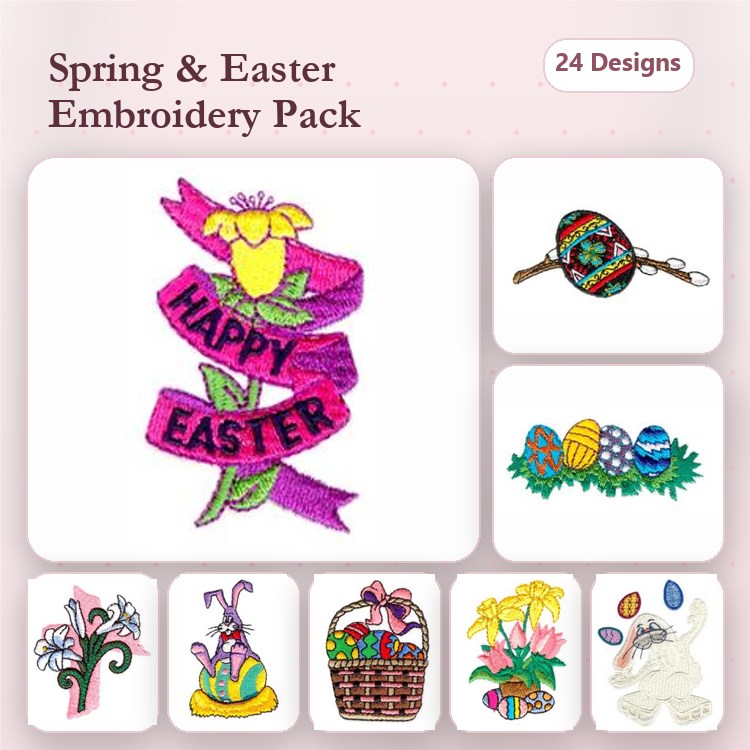 Easter & Spring Embroidery Bundle – Seasonal Themes (24 Designs)
