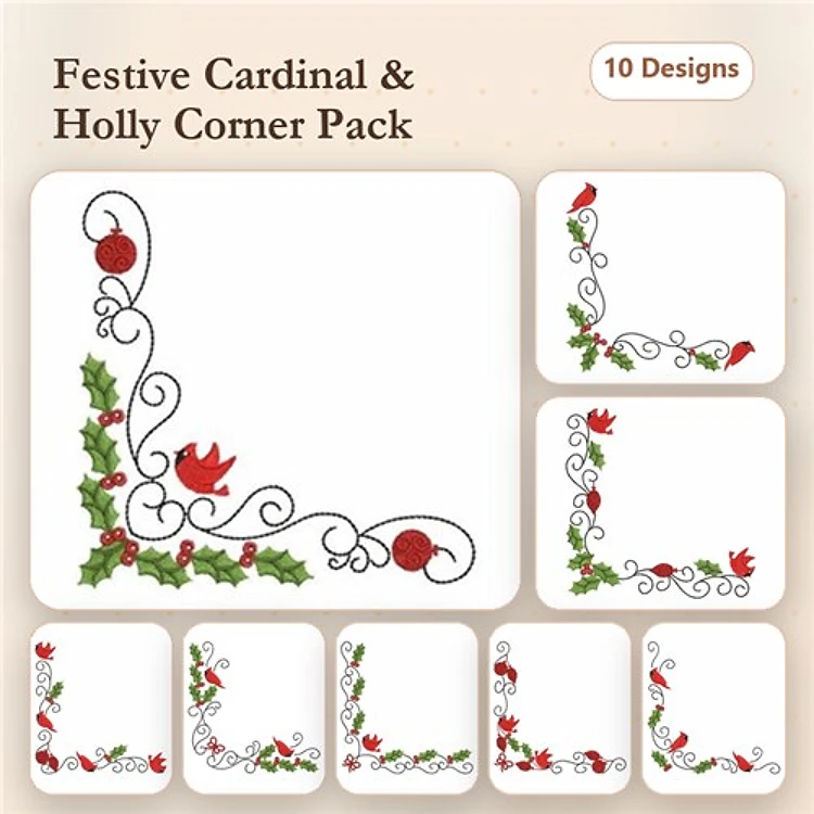 Christmas Cardinal Corners