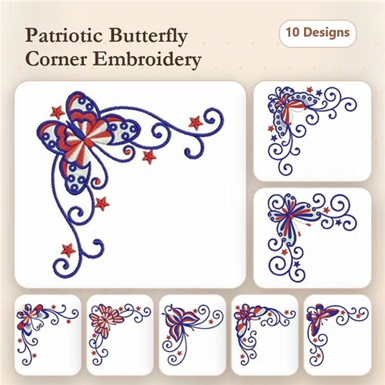 Patriotic Butterfly Corners