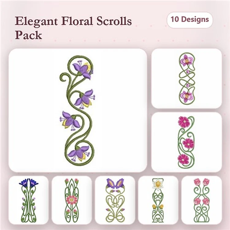 Art Nouveau Flower Borders 2