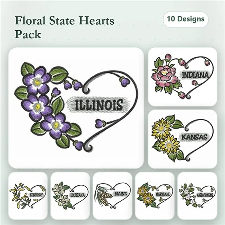 US State Flower Hearts 2