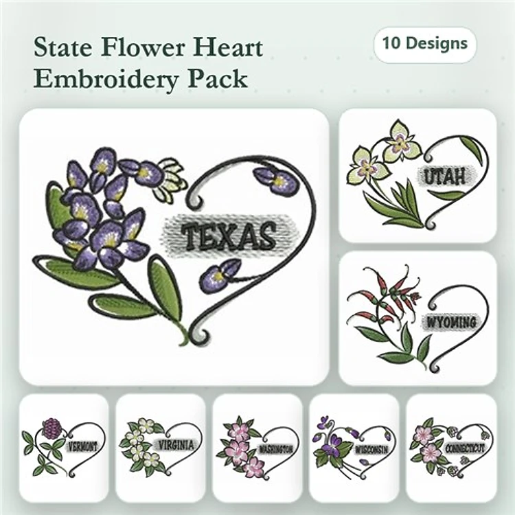US State Flower Hearts 5