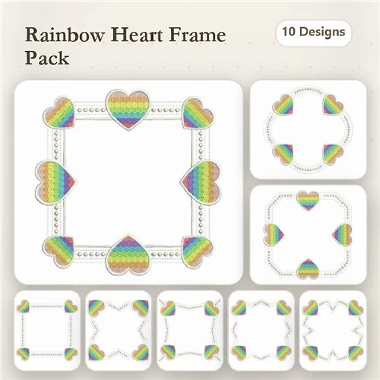 Rainbow Heart Frames
