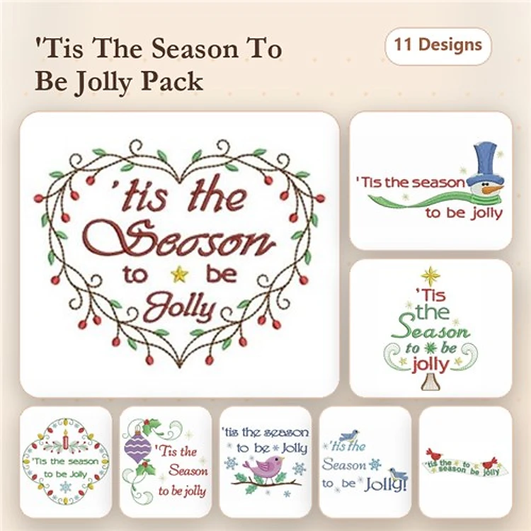 Christmas Cheer Embroidery Bundle – Snowman, Decorative Tree, Ornaments & More (11 Designs)