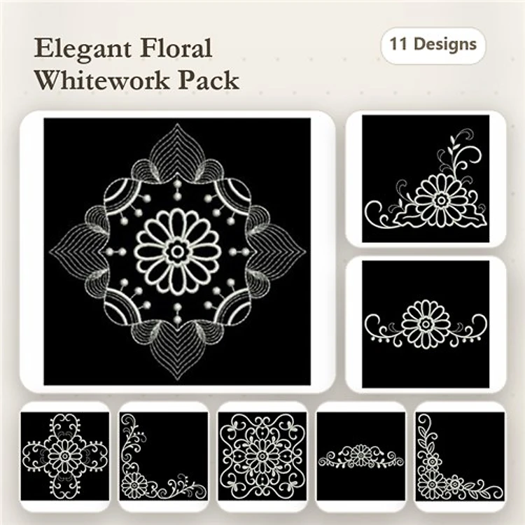 White Work Flowers