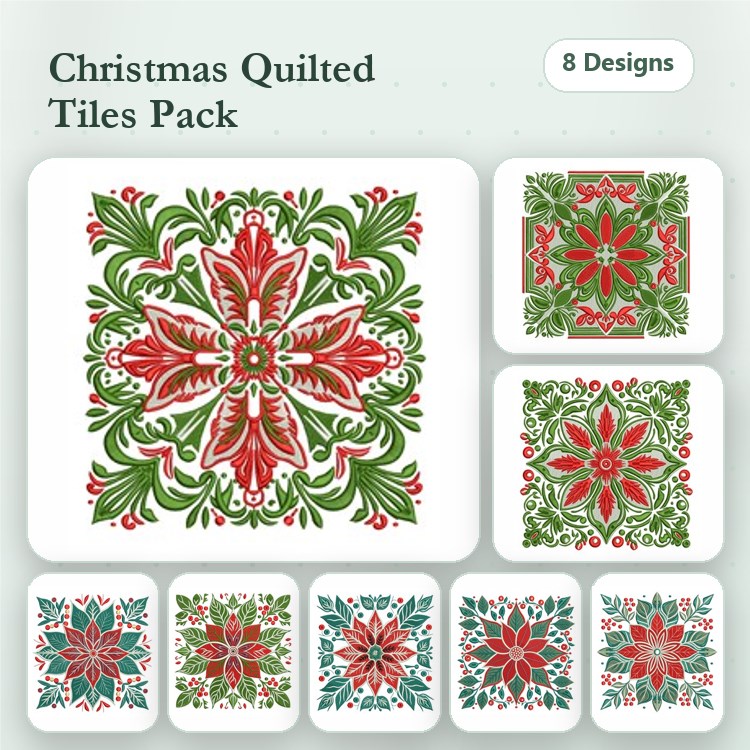 Floral Xmas Quilt Blocks