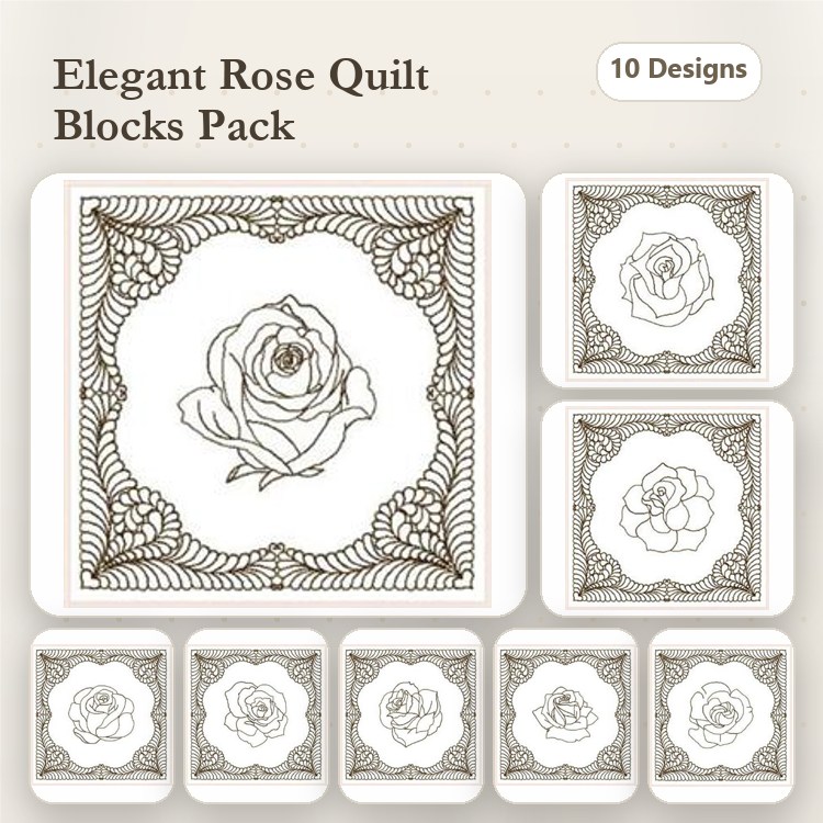 Feather Block Roses