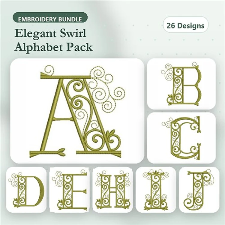 Decorated Swirly Alphabet