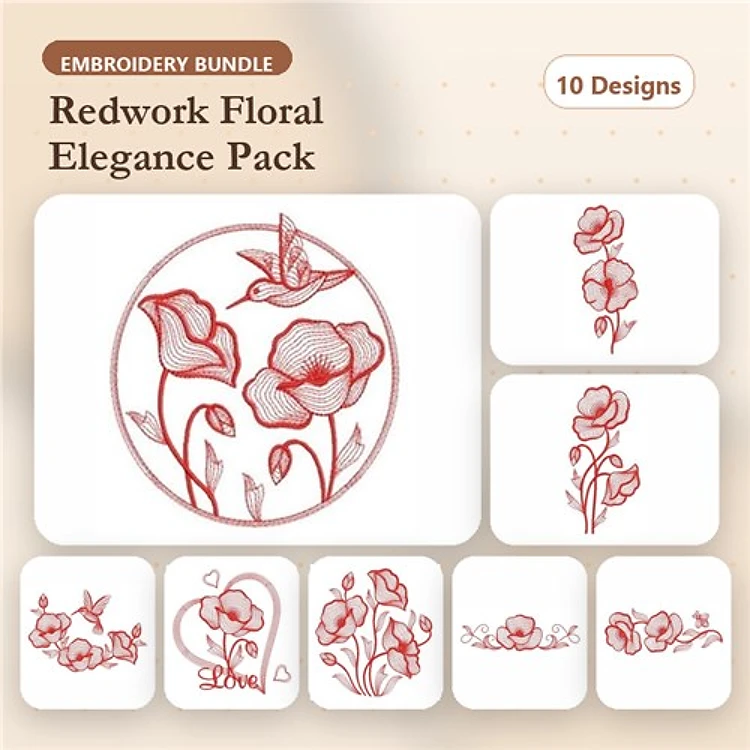 Redwork Poppy