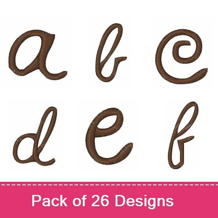Lowercase Letter Embroidery Bundle – a, b, c, d, e, f & More (26 Designs)