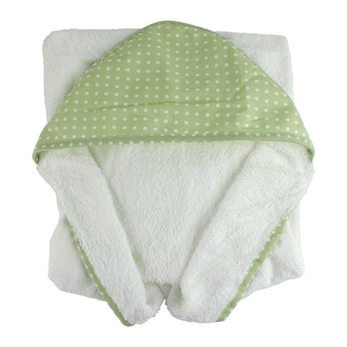Polka Dot Cotton and Terry Hooded Towel