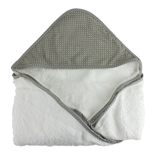 Polka Dot Cotton and Terry Hooded Towel