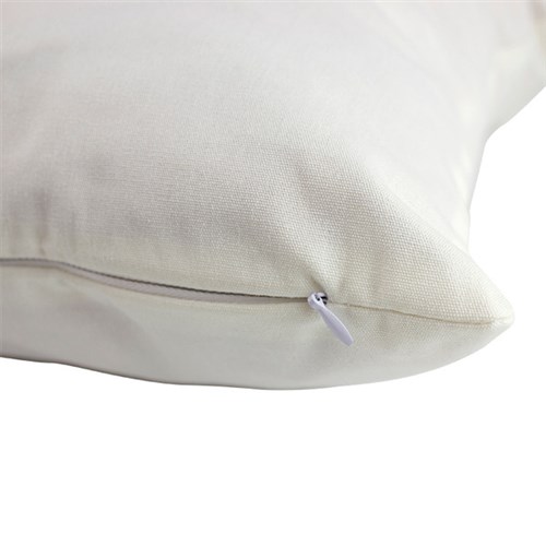 Canvas Zippered Pillow Cover - White