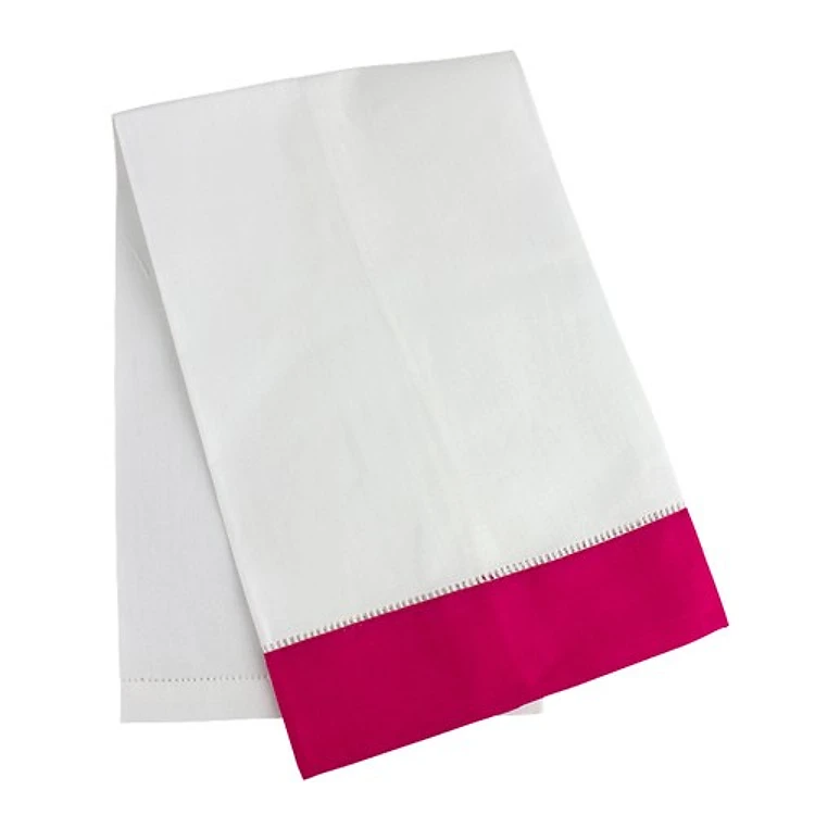 Bright Border Hemstitched Guest Towel