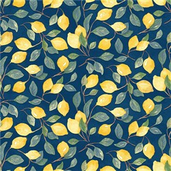 Squeeze the Day Lemon Branches in Navy Blue with Free $89.99 Bundle