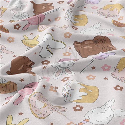Easter Double Brushed Polyester Fabric Jersey Stretchy Soft Polyester Stretch Fabric