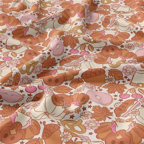 Thanksgiving Day Double Brushed Polyester Fabric Jersey Stretchy Soft Polyester Stretch Fabric