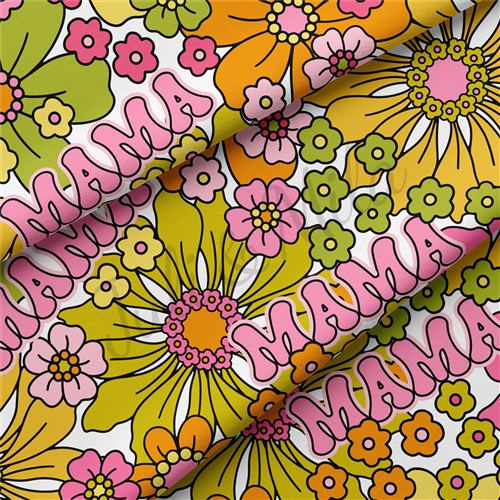 Mama Double Brushed Polyester Fabric Jersey Stretchy Soft Polyester Stretch Fabric