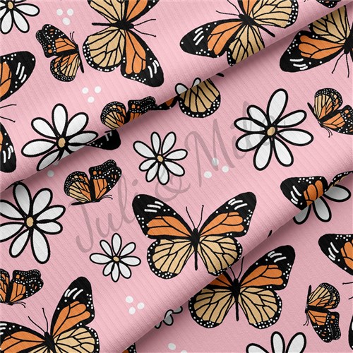 Rib Knit Fabric by Yard, Butterflies4 & Get a Free $89.99 Embroidery Bundle